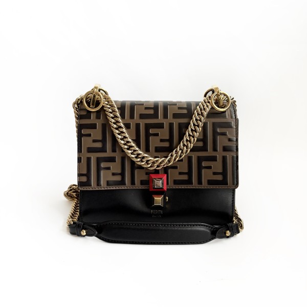 Fendi Kan I Chain Bag in FF Embossed Leather